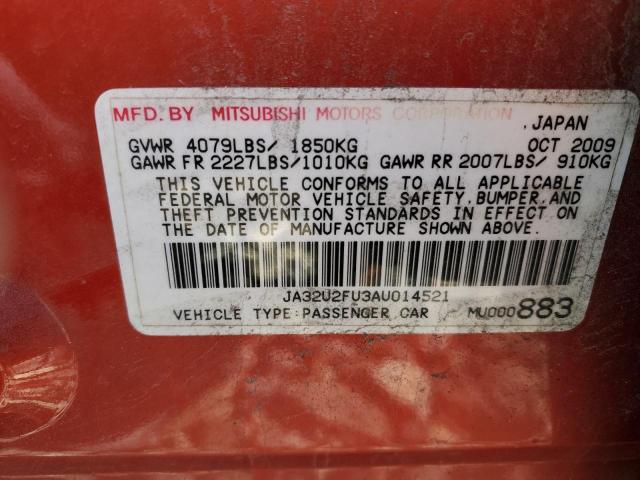 Photo 12 VIN: JA32U2FU3AU014521 - MITSUBISHI LANCER 