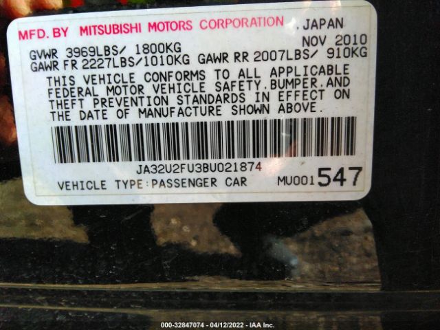 Photo 8 VIN: JA32U2FU3BU021874 - MITSUBISHI LANCER 