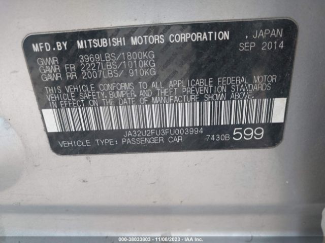 Photo 8 VIN: JA32U2FU3FU003994 - MITSUBISHI LANCER 