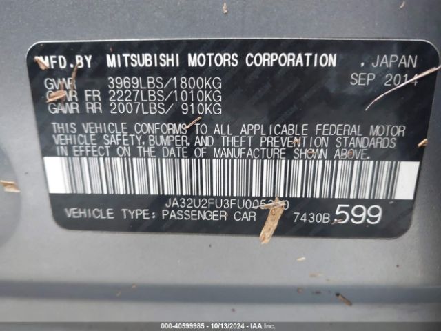 Photo 8 VIN: JA32U2FU3FU005390 - MITSUBISHI LANCER 