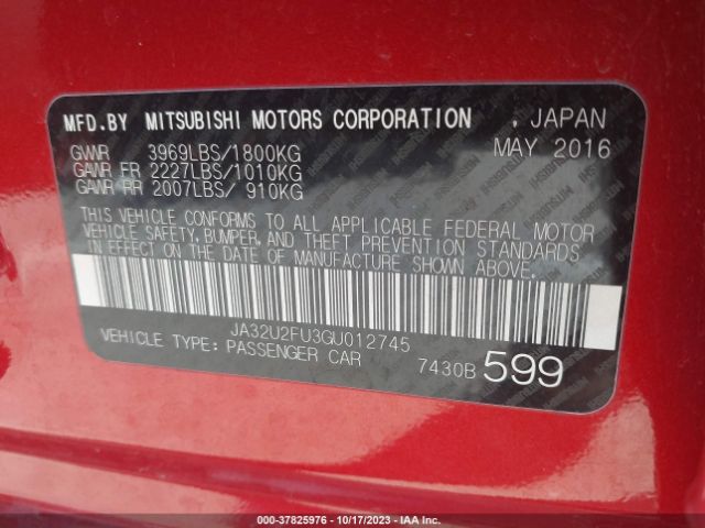 Photo 8 VIN: JA32U2FU3GU012745 - MITSUBISHI LANCER 