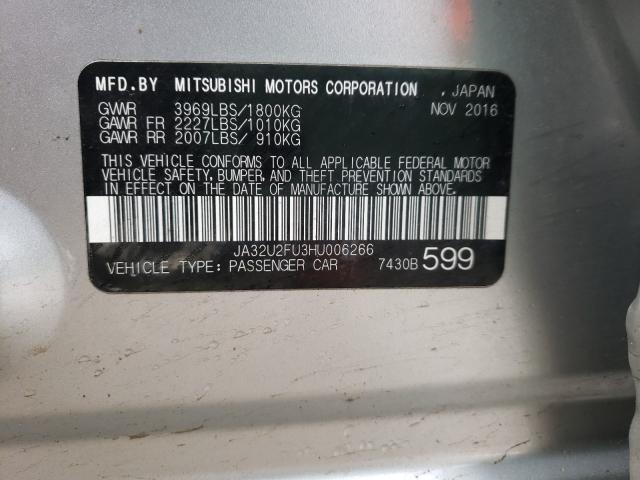 Photo 9 VIN: JA32U2FU3HU006266 - MITSUBISHI LANCER ES 