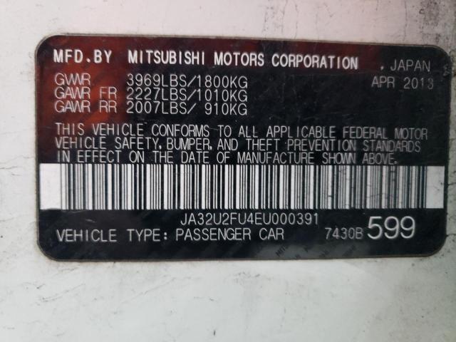 Photo 11 VIN: JA32U2FU4EU000391 - MITSUBISHI LANCER 