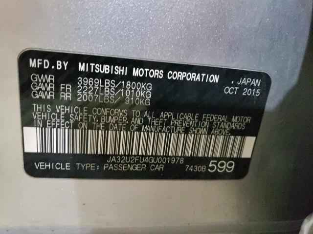 Photo 9 VIN: JA32U2FU4GU001978 - MITSUBISHI LANCER ES 