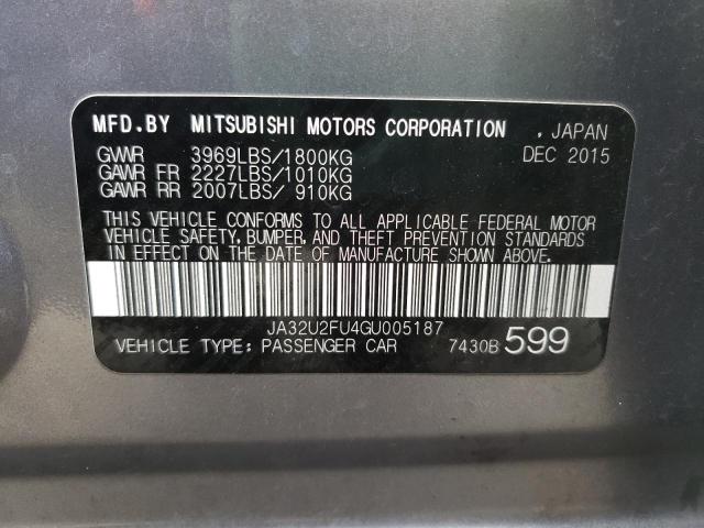 Photo 9 VIN: JA32U2FU4GU005187 - MITSUBISHI LANCER ES 