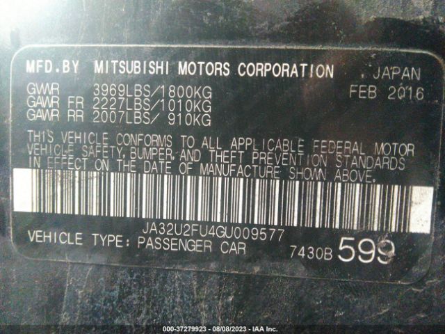 Photo 8 VIN: JA32U2FU4GU009577 - MITSUBISHI LANCER 