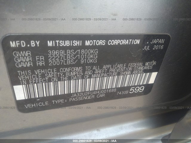 Photo 8 VIN: JA32U2FU4HU001688 - MITSUBISHI LANCER 