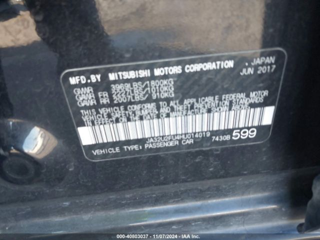 Photo 8 VIN: JA32U2FU4HU014019 - MITSUBISHI LANCER 