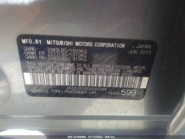 Photo 8 VIN: JA32U2FU5DU002066 - MITSUBISHI LANCER 