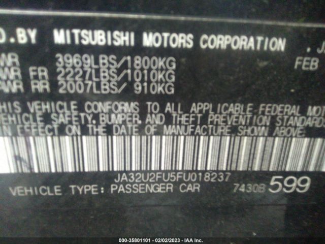 Photo 8 VIN: JA32U2FU5FU018237 - MITSUBISHI LANCER 