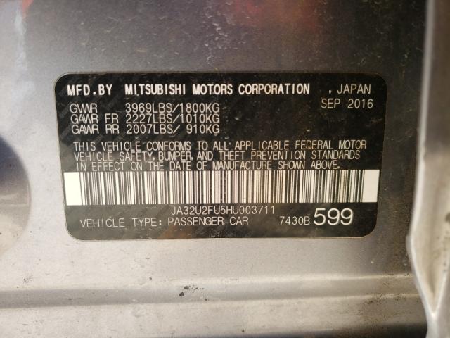 Photo 9 VIN: JA32U2FU5HU003711 - MITSUBISHI LANCER ES 