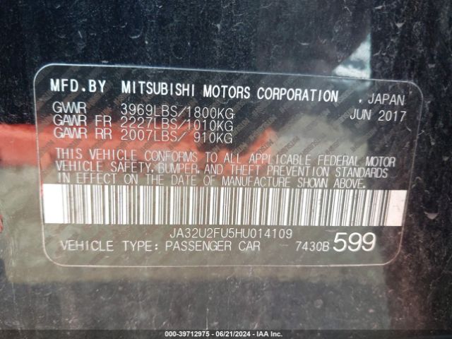 Photo 8 VIN: JA32U2FU5HU014109 - MITSUBISHI LANCER 