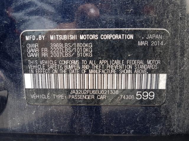 Photo 9 VIN: JA32U2FU6EU021338 - MITSUBISHI LANCER 