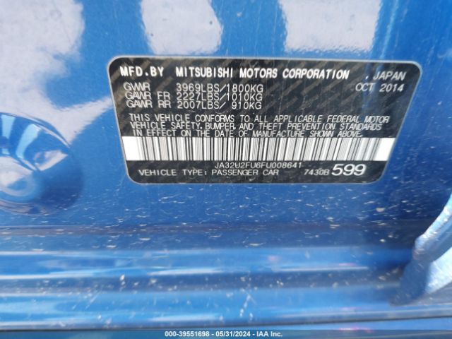 Photo 8 VIN: JA32U2FU6FU008641 - MITSUBISHI LANCER 