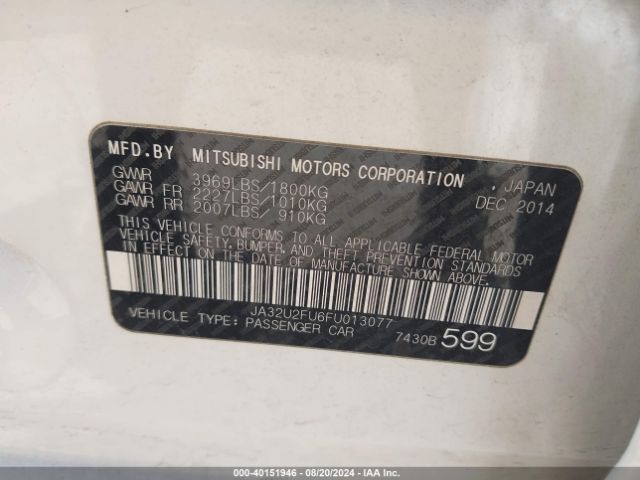 Photo 8 VIN: JA32U2FU6FU013077 - MITSUBISHI LANCER 