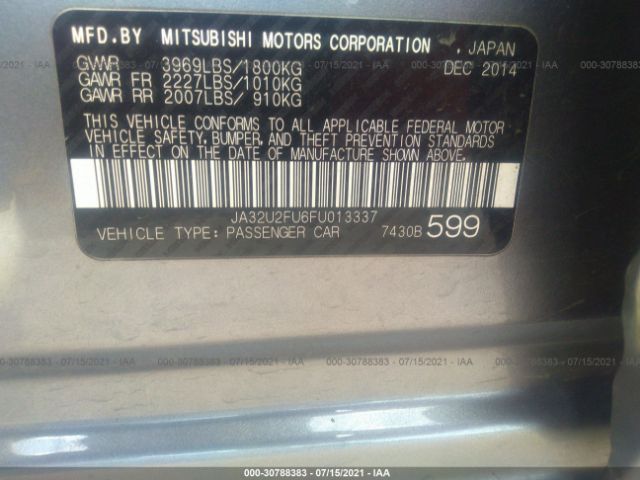 Photo 8 VIN: JA32U2FU6FU013337 - MITSUBISHI LANCER 