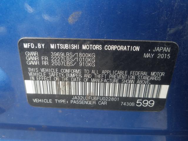 Photo 9 VIN: JA32U2FU6FU022801 - MITSUBISHI LANCER 