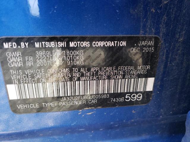 Photo 11 VIN: JA32U2FU6GU005983 - MITSUBISHI LANCER ES 