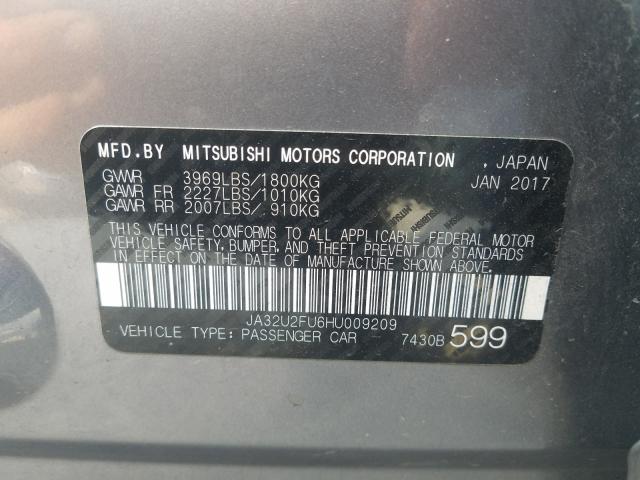 Photo 9 VIN: JA32U2FU6HU009209 - MITSUBISHI LANCER ES 