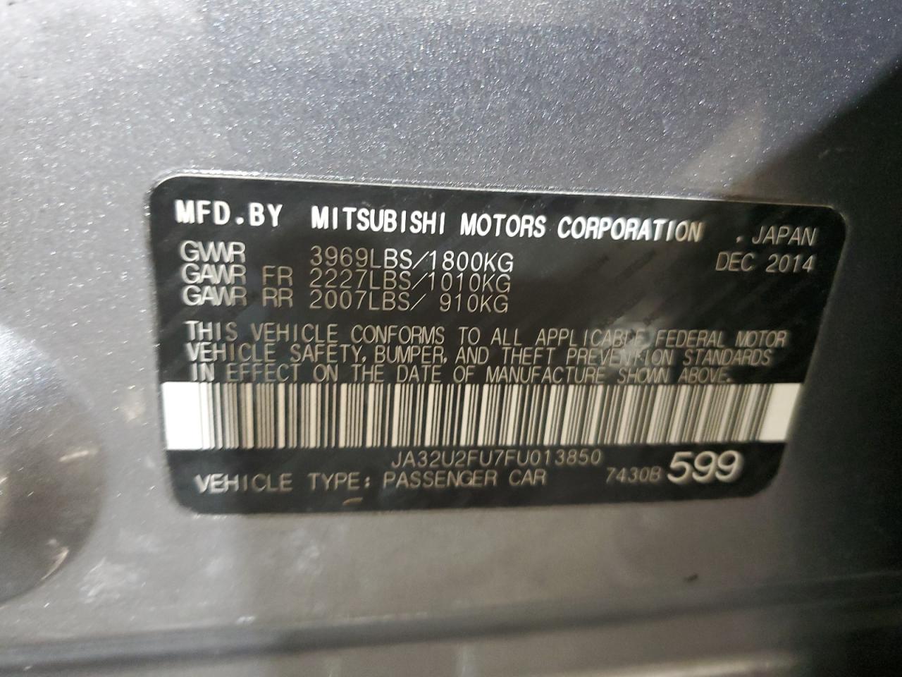 Photo 11 VIN: JA32U2FU7FU013850 - MITSUBISHI LANCER 