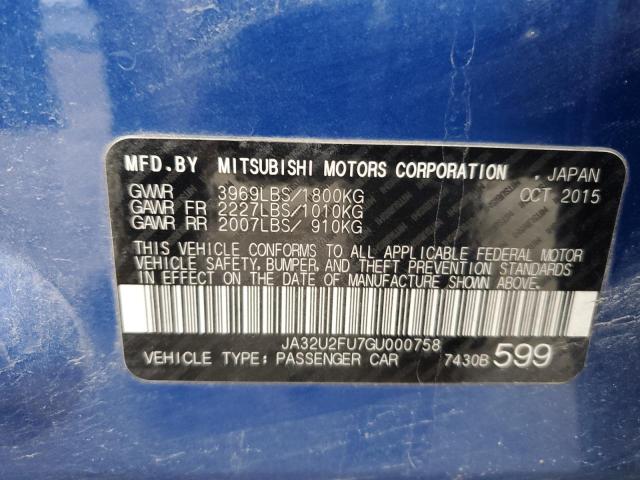 Photo 11 VIN: JA32U2FU7GU000758 - MITSUBISHI LANCER ES 