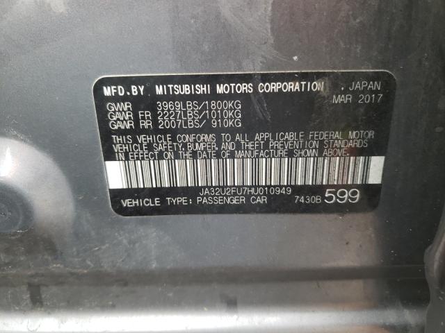 Photo 9 VIN: JA32U2FU7HU010949 - MITSUBISHI LANCER ES 