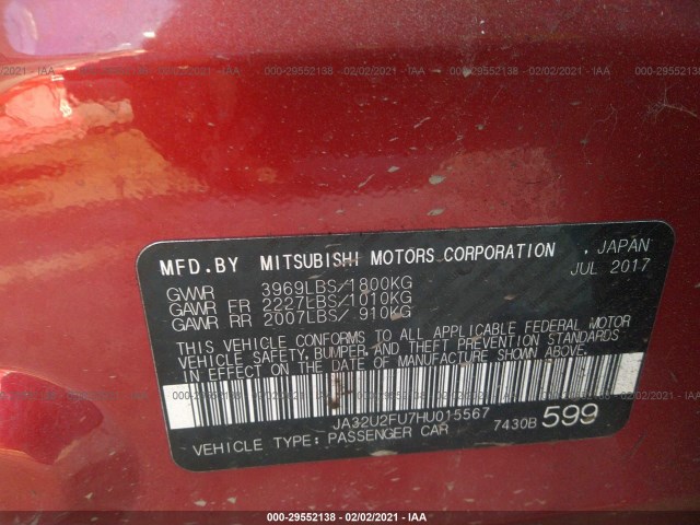 Photo 8 VIN: JA32U2FU7HU015567 - MITSUBISHI LANCER 