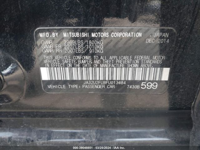 Photo 8 VIN: JA32U2FU8FU013484 - MITSUBISHI LANCER 