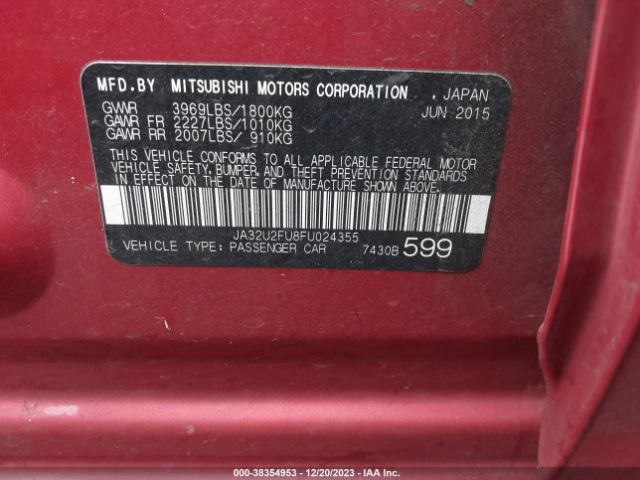 Photo 8 VIN: JA32U2FU8FU024355 - MITSUBISHI LANCER 