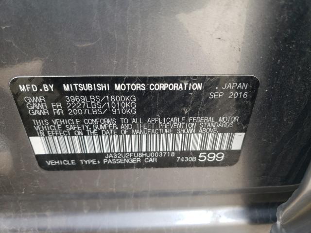 Photo 9 VIN: JA32U2FU8HU003718 - MITSUBISHI LANCER ES 