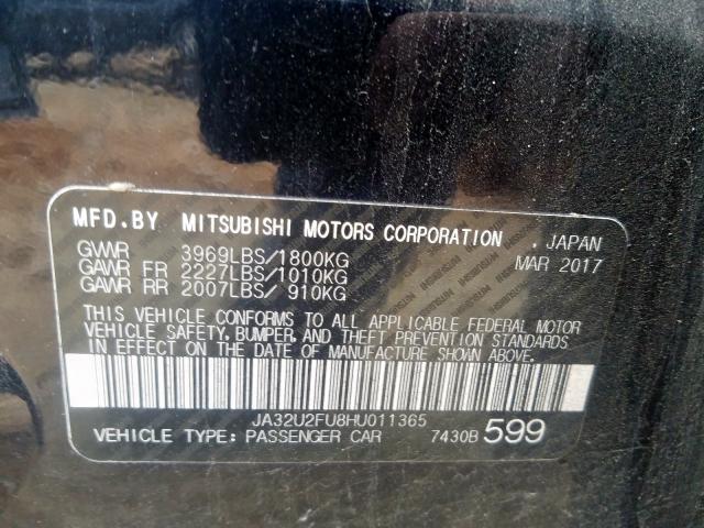 Photo 9 VIN: JA32U2FU8HU011365 - MITSUBISHI LANCER ES 