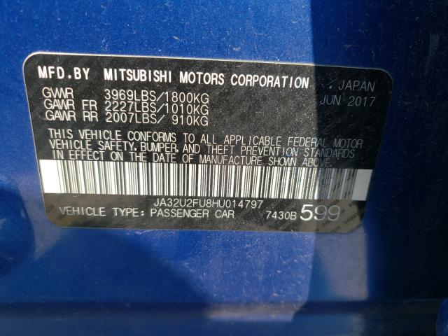 Photo 9 VIN: JA32U2FU8HU014797 - MITSUBISHI LANCER ES 