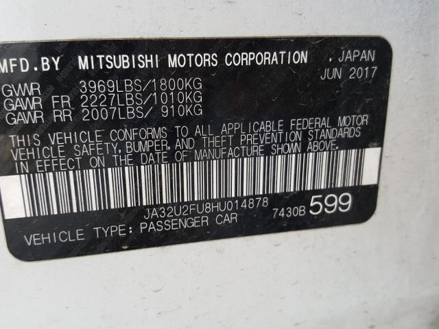 Photo 9 VIN: JA32U2FU8HU014878 - MITSUBISHI LANCER ES 