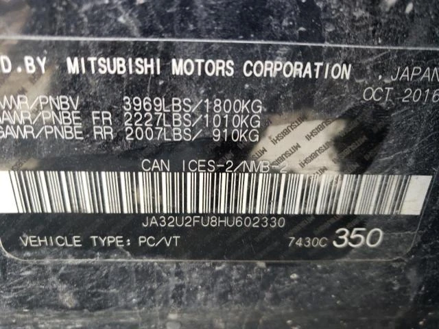 Photo 12 VIN: JA32U2FU8HU602330 - MITSUBISHI LANCER ES 