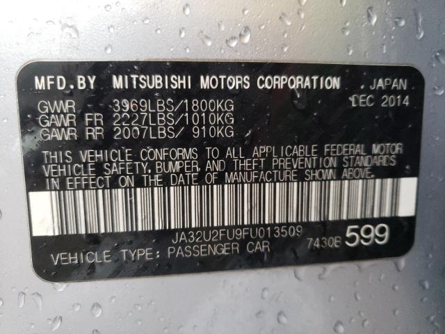 Photo 9 VIN: JA32U2FU9FU013509 - MITSUBISHI LANCER ES 