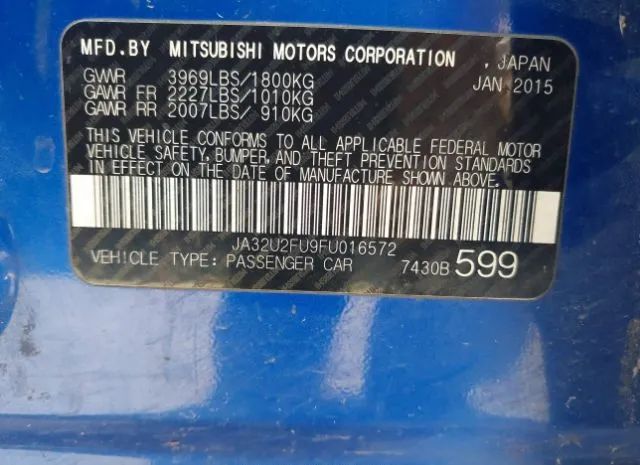 Photo 8 VIN: JA32U2FU9FU016572 - MITSUBISHI LANCER 