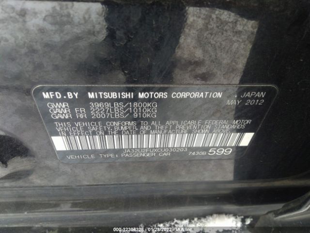 Photo 8 VIN: JA32U2FUXCU030203 - MITSUBISHI LANCER 