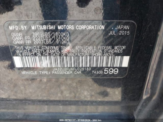 Photo 8 VIN: JA32U2FUXFU025183 - MITSUBISHI LANCER 