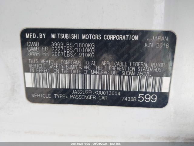 Photo 8 VIN: JA32U2FUXGU013004 - MITSUBISHI LANCER 