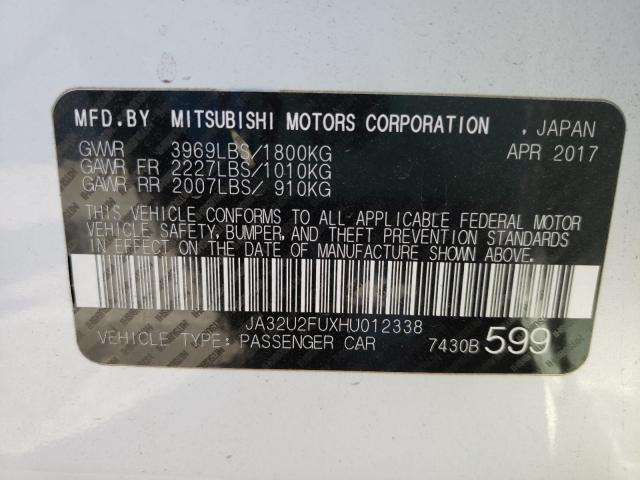 Photo 9 VIN: JA32U2FUXHU012338 - MITSUBISHI LANCER 