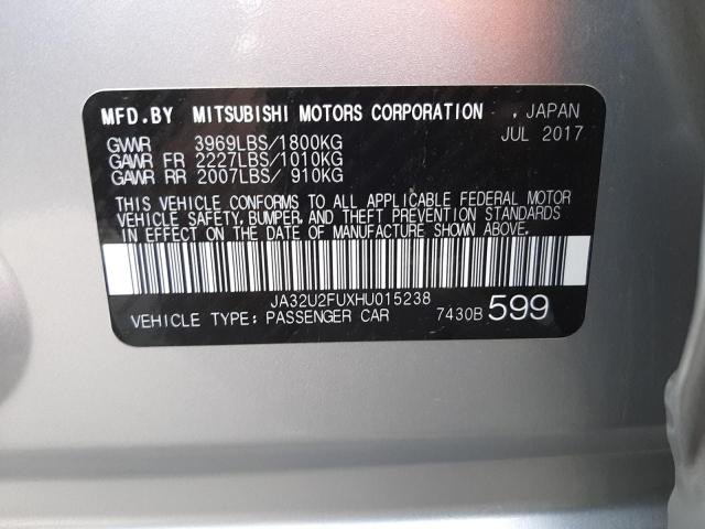 Photo 9 VIN: JA32U2FUXHU015238 - MITSUBISHI LANCER ES 