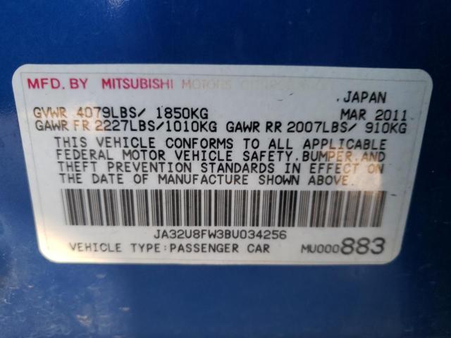 Photo 9 VIN: JA32U8FW3BU034256 - MITSUBISHI LANCER GTS 