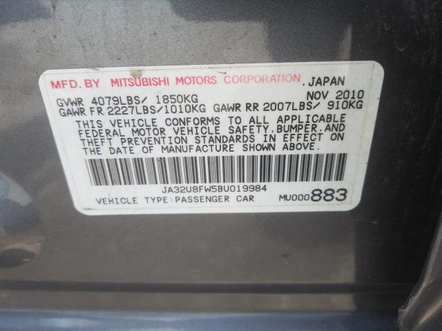 Photo 9 VIN: JA32U8FW5BU019984 - MITSUBISHI LANCER GTS 