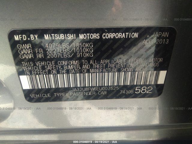 Photo 8 VIN: JA32U8FW6EU007525 - MITSUBISHI LANCER 