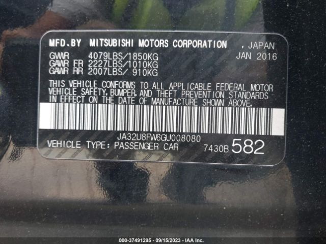 Photo 8 VIN: JA32U8FW6GU008080 - MITSUBISHI LANCER 