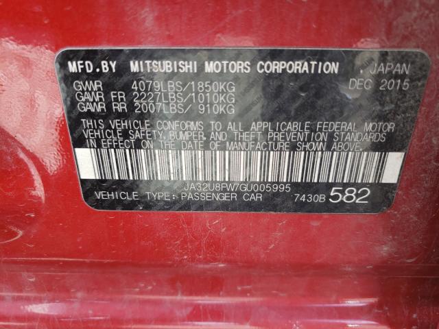 Photo 9 VIN: JA32U8FW7GU005995 - MITSUBISHI LANCER GT 