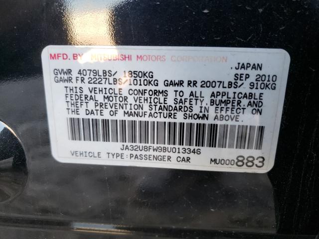 Photo 9 VIN: JA32U8FW9BU013346 - MITSUBISHI LANCER GTS 