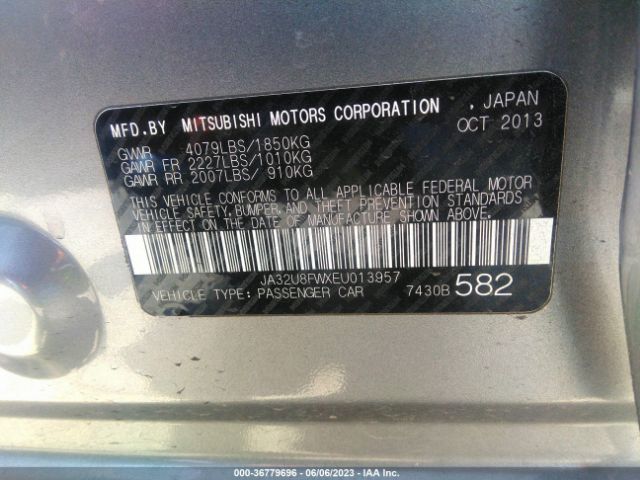 Photo 8 VIN: JA32U8FWXEU013957 - MITSUBISHI LANCER 