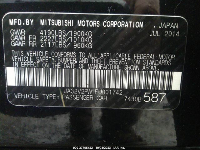 Photo 8 VIN: JA32V2FW1FU001742 - MITSUBISHI LANCER 