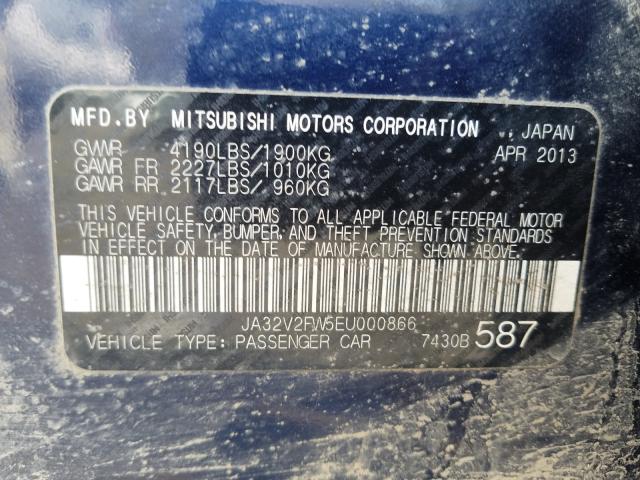 Photo 9 VIN: JA32V2FW5EU000866 - MITSUBISHI LANCER 